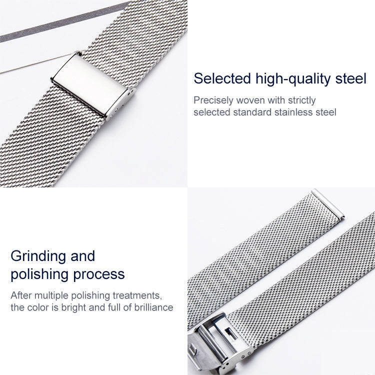 304 Stainless Steel Single Buckle Replacement Strap Watchband, 18mm, 20mm, 22mm