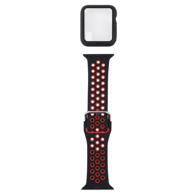 Silicone Replacement Strap Watchband + Protective Case with Screen Protector Set For Apple Watch Series, 3 & 2 & 1 38mm, For Apple Watch Series 6 / 5 / 4 / Watch SE 40mm