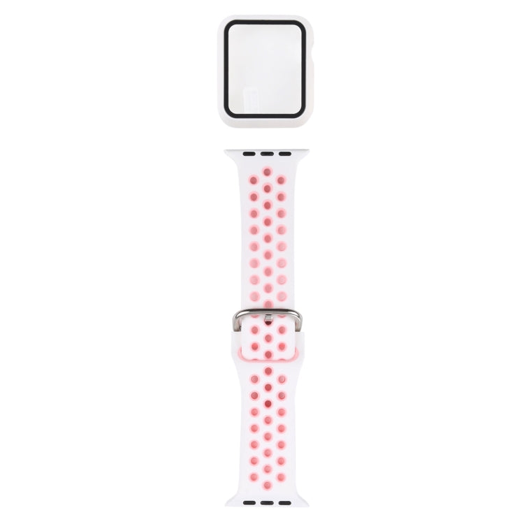 Silicone Replacement Strap Watchband + Protective Case with Screen Protector Set For Apple Watch Series, 3 & 2 & 1 38mm, For Apple Watch Series 6 / 5 / 4 / Watch SE 40mm