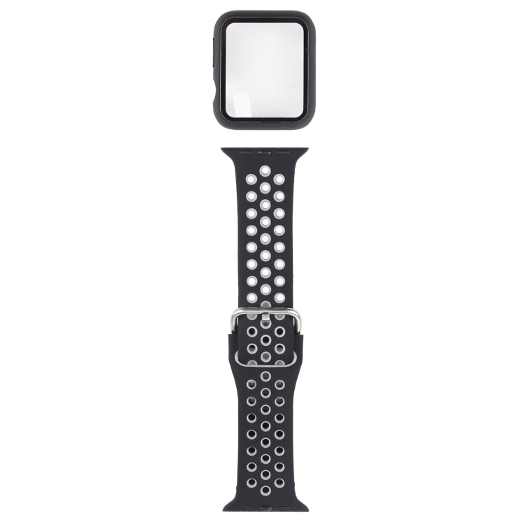Silicone Replacement Strap Watchband + Protective Case with Screen Protector Set For Apple Watch Series, 3 & 2 & 1 42mm, For Apple Watch Series 6 / 5 / 4 / Watch SE 44mm
