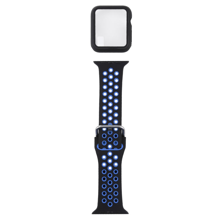Silicone Replacement Strap Watchband + Protective Case with Screen Protector Set For Apple Watch Series, 3 & 2 & 1 42mm, For Apple Watch Series 6 / 5 / 4 / Watch SE 44mm