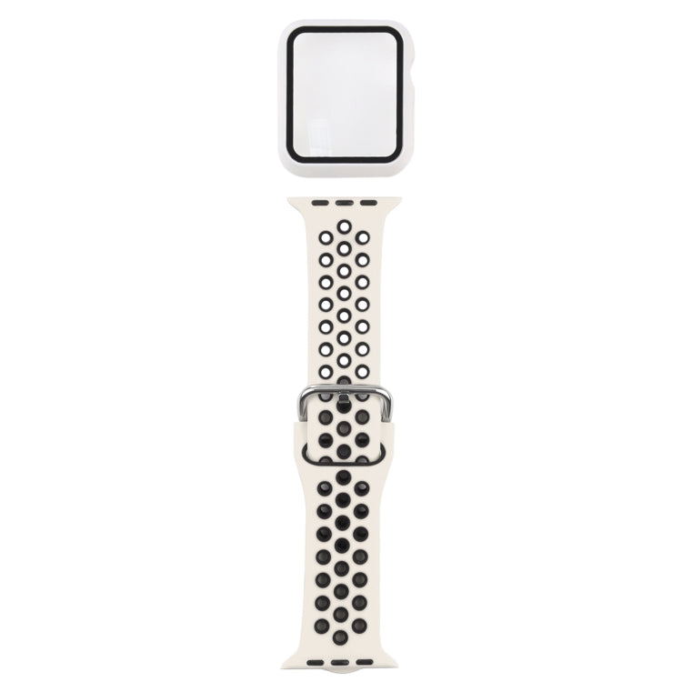 Silicone Replacement Strap Watchband + Protective Case with Screen Protector Set For Apple Watch Series, 3 & 2 & 1 42mm, For Apple Watch Series 6 / 5 / 4 / Watch SE 44mm