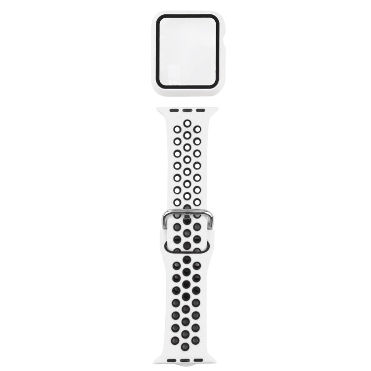 Silicone Replacement Strap Watchband + Protective Case with Screen Protector Set For Apple Watch Series, 3 & 2 & 1 42mm, For Apple Watch Series 6 / 5 / 4 / Watch SE 44mm