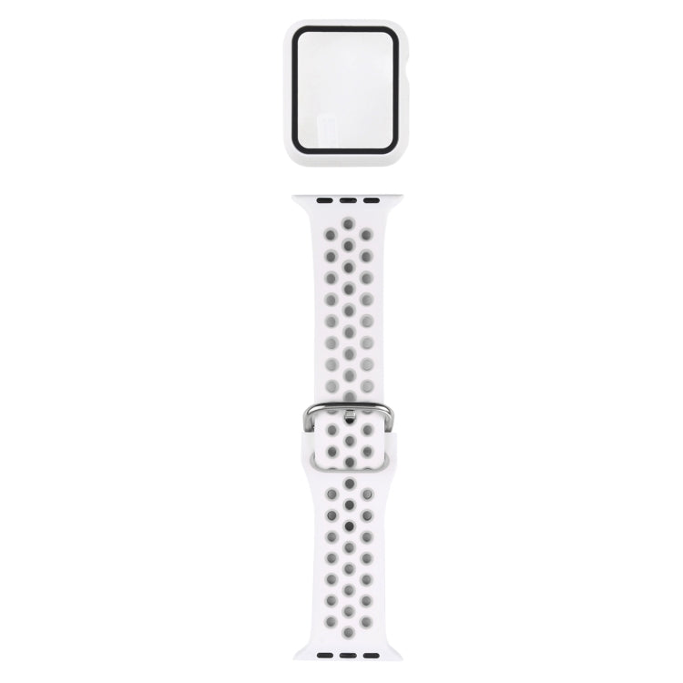 Silicone Replacement Strap Watchband + Protective Case with Screen Protector Set For Apple Watch Series, 3 & 2 & 1 42mm, For Apple Watch Series 6 / 5 / 4 / Watch SE 44mm