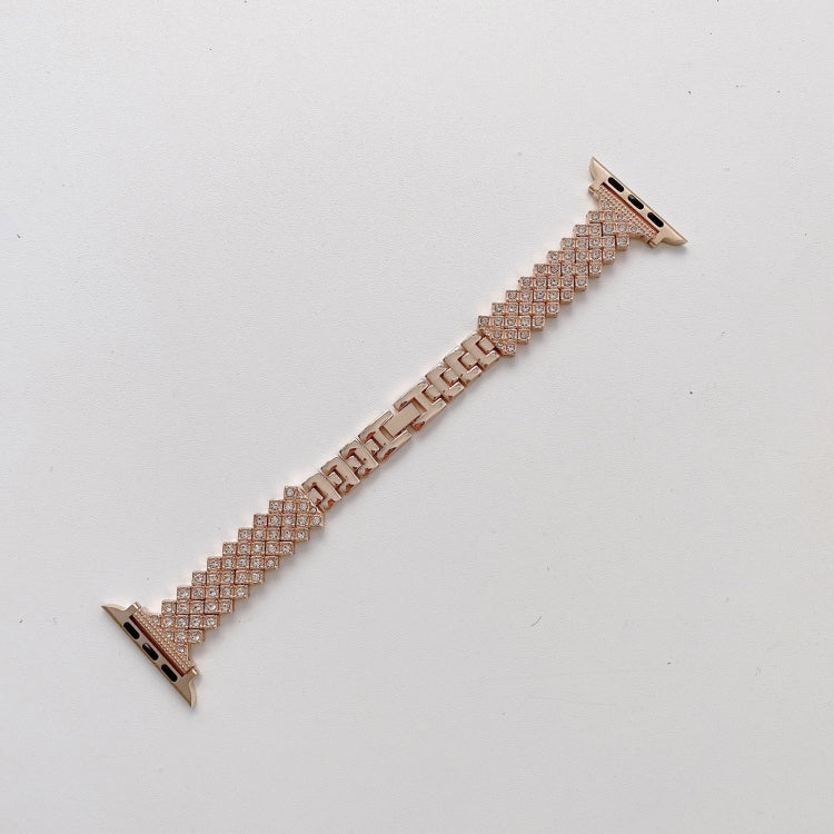 Rhombus Full Diamond Metal Replacement Wrist Strap Watchband + Case For Apple Watch Series, For Apple Watch Series 6 / 5 / 4 / Watch SE 40mm, For Apple Watch Series 6 / 5 / 4 / Watch SE 44mm, 3 & 2 & 1 42mm, 3 & 2 & 1 38mm