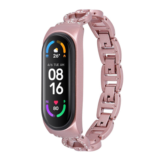 8-shaped Diamond Alloy Replacement Strap Watchband, For Xiaomi Mi Band 6 / 5, For Xiaomi Mi Band 4 / 3