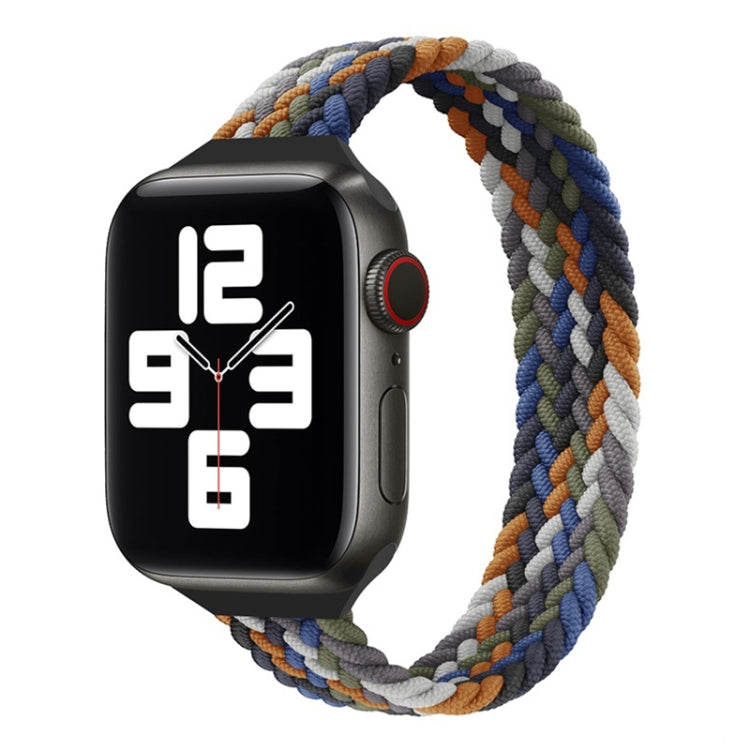 Small Waist Single Loop Nylon Braid Replacement Watchband For Apple Watch Series 7 41mm / 6&SE&5&4 40mm / 3&2&1 38mm, S 135mm, M 145mm, L 155mm