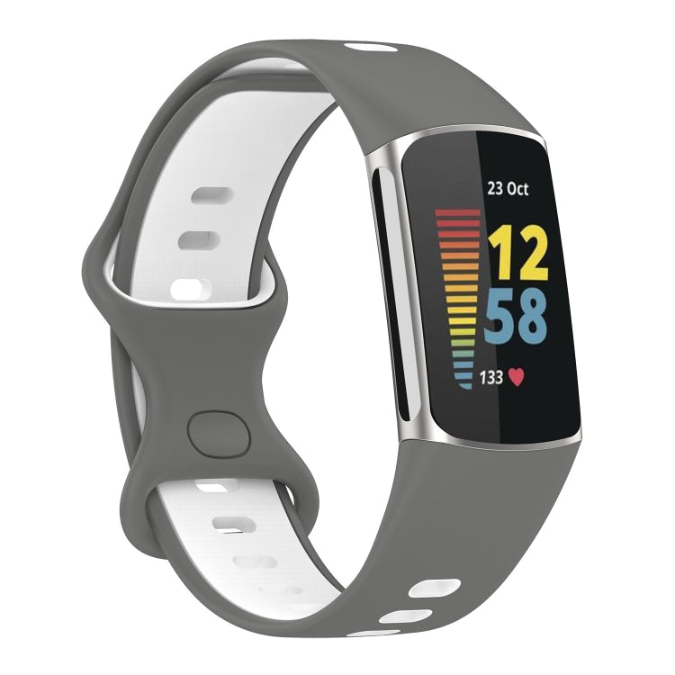 Two-color Silicone Replacement Strap Watchband, For Fitbit Charge 5