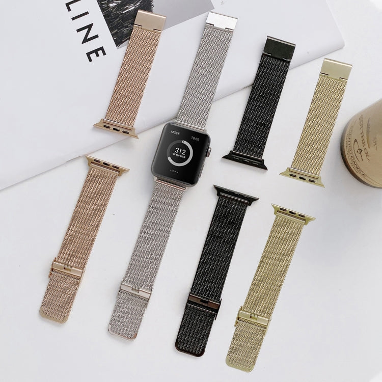 V-shaped Buckle Straight Steel Replacement Strap Watchband For Apple Watch Series, 7 41mm / 6&SE&5&4 40mm / 3&2&1 38mm, 7 45mm / 6&SE&5&4 44mm / 3&2&1 42mm