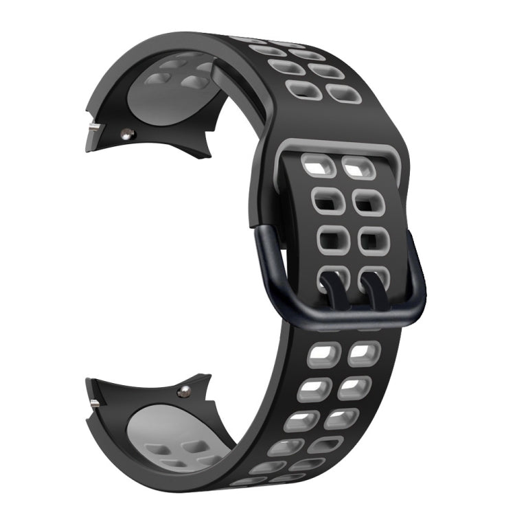 Double-row Hole Two-color Silicone Replacement Strap Watchband, For Samsung Galaxy Watch4 40mm / 44mm