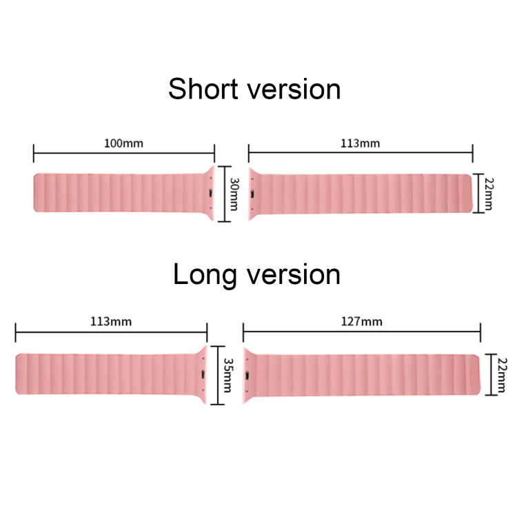 Silicone Magnetic Integrated Long Strap Watchband For Apple Watch Series, 7 41mm / 6&SE&5&4 40mm / 3&2&1 38mm, 7 45mm / 6&SE&5&4 44mm / 3&2&1 42mm