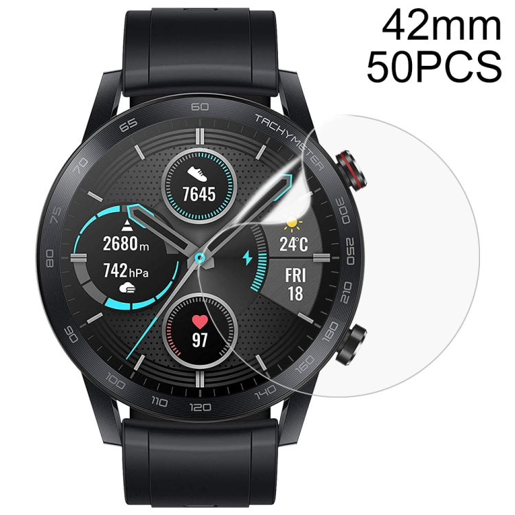 50 PCS Soft Hydrogel Film Watch Screen Protector, For Huawei Watch GT Active, For Huawei Watch GT Elegant, For Honor Magic Watch 2 42mm, For Honor Magic Watch 2 46mm, For Honor Magic Watch 46mm