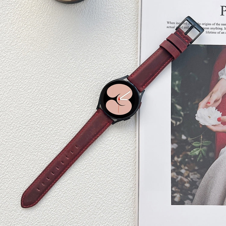 Crazy Horse Texture Frosted Leather Strap Watchband, 20mm, 22mm