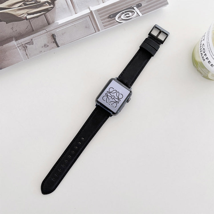 Crazy Horse Texture Matte Replacement Watchband For Apple Watch Series, 7 45mm / 6&SE&5&4 44mm / 3&2&1 42mm, 7 41mm / 6&SE&5&4 40mm / 3&2&1 38mm