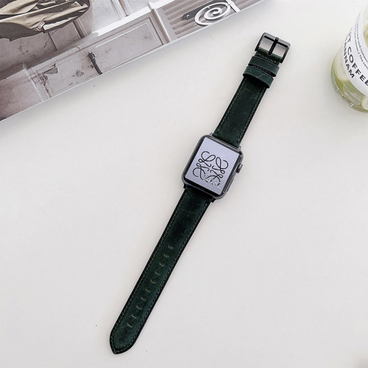 Crazy Horse Texture Matte Replacement Watchband For Apple Watch Series, 7 45mm / 6&SE&5&4 44mm / 3&2&1 42mm, 7 41mm / 6&SE&5&4 40mm / 3&2&1 38mm