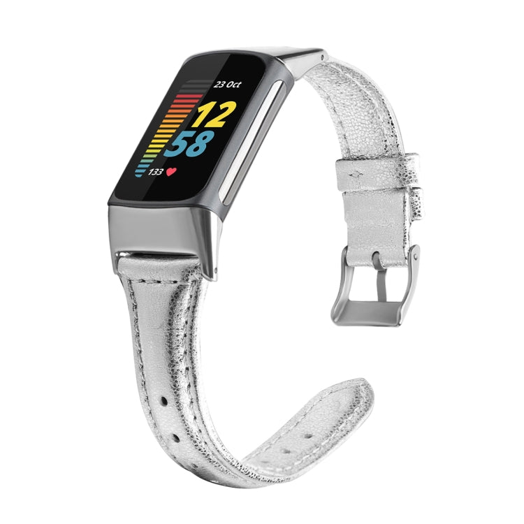 For Fitbit Charge 5 FC5-18 Leather Strap Watchband, S