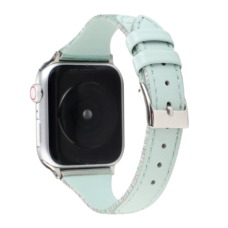 Stitching Stripes Genuine Leather Strap  Watchband, For Apple Watch Series, For Apple Watch Series 5