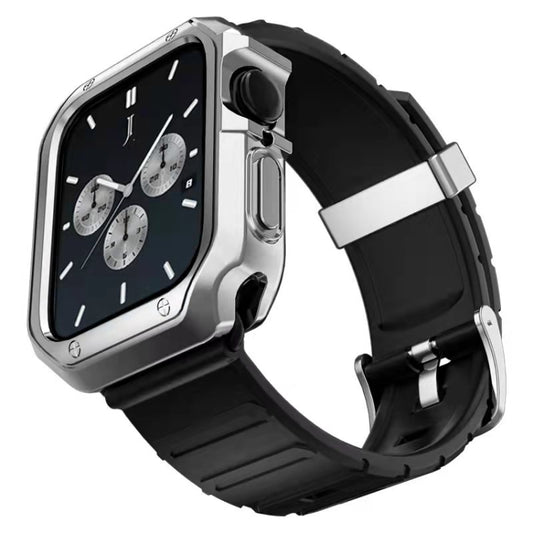 Silicone Watchband + Watch Case Set, For Apple Watch Series 9 / 8 / 7 41mm, For Apple Watch Series 9 / 8 / 7 45mm