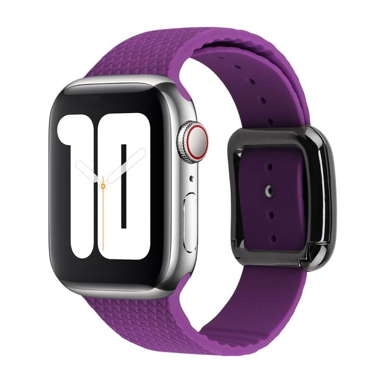 Black Buckle Silicone Watchband For Apple Watch Series, 7 41mm / 6&SE&5&4 40mm / 3&2&1 38mm