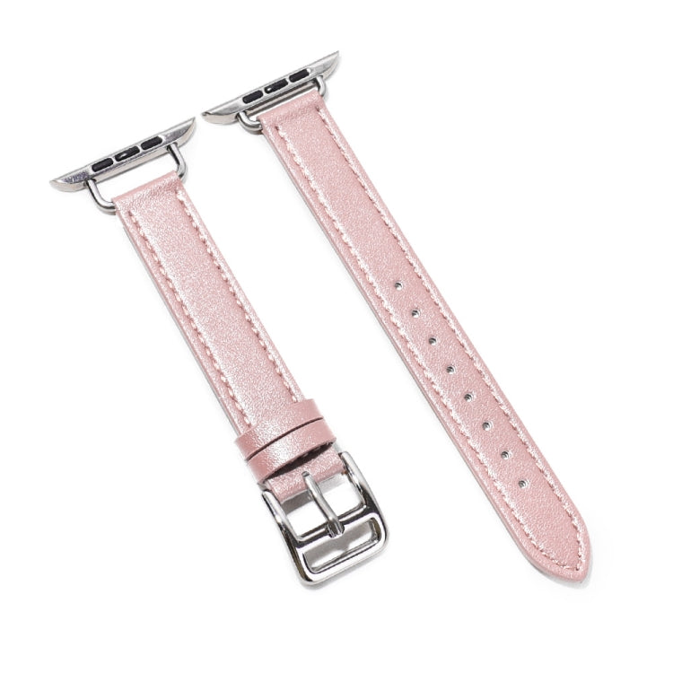 14mm Cowhide Leather Watchband For Apple Watch Series, 7 41mm/6&SE&5&4 40mm/3&2&1 38mm, 7 45mm/6&SE&5&4 44mm/3&2&1 42mm