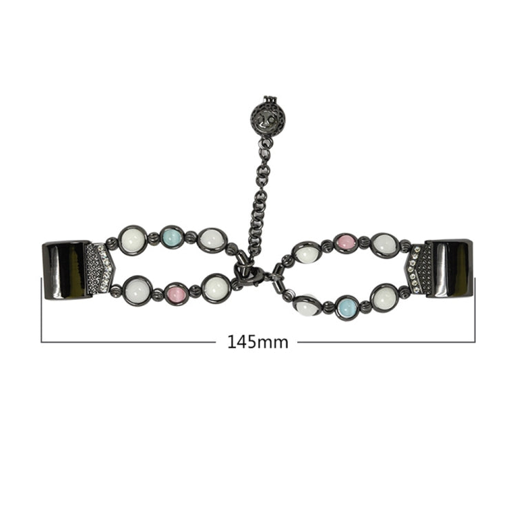 Agate Luminous Bead Steel Watchband, For Fitbit Charge 5