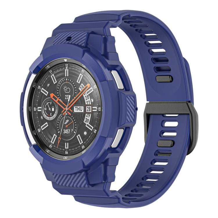 Carbon Fiber Sport Silicone Integrated Watchband, For Samsung Galaxy Watch4 Classic 42mm
