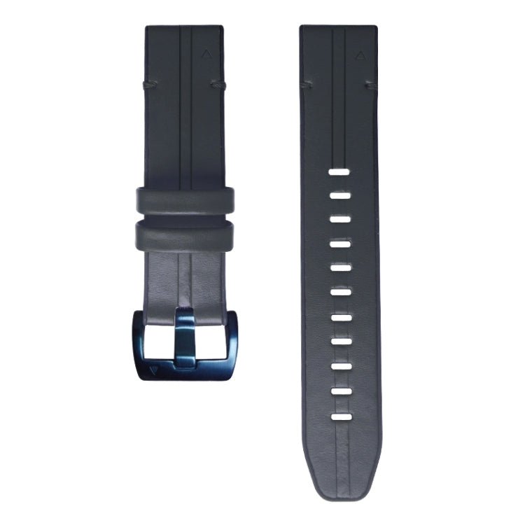 Silicone + Leather Quick Release Watchband, For Garmin Fenix 7, For Garmin Fenix 7X