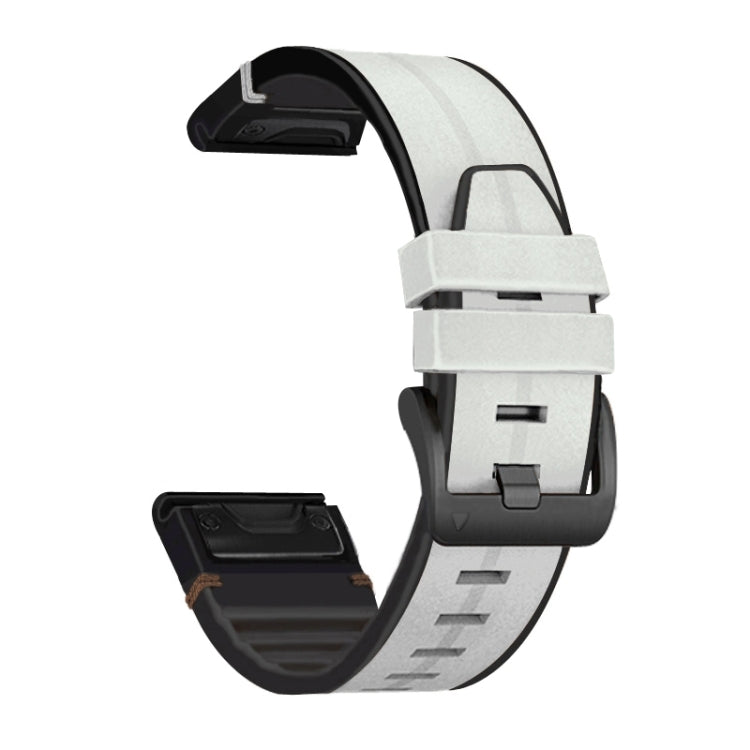 Silicone + Leather Quick Release Watchband, For Garmin Fenix 7, For Garmin Fenix 7X