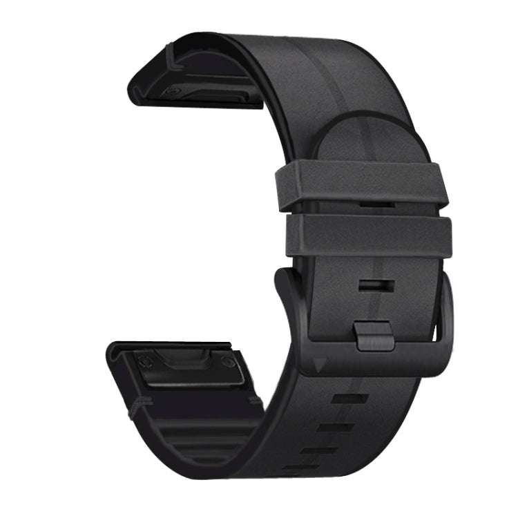 Silicone + Leather Quick Release Watchband, For Garmin Fenix 7, For Garmin Fenix 7X