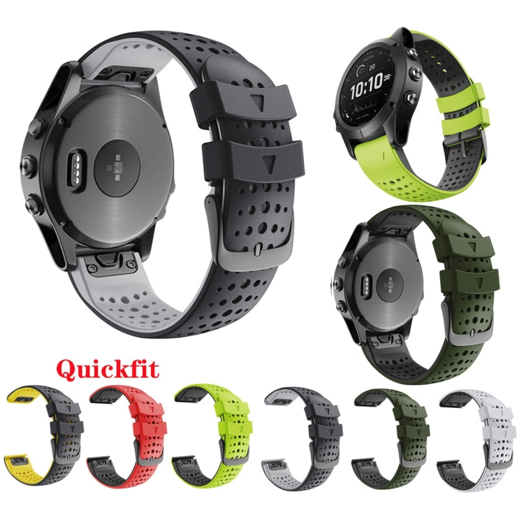 Two-color Silicone Quick Release Watchband, For Garmin Fenix 7, For Garmin Fenix 7X