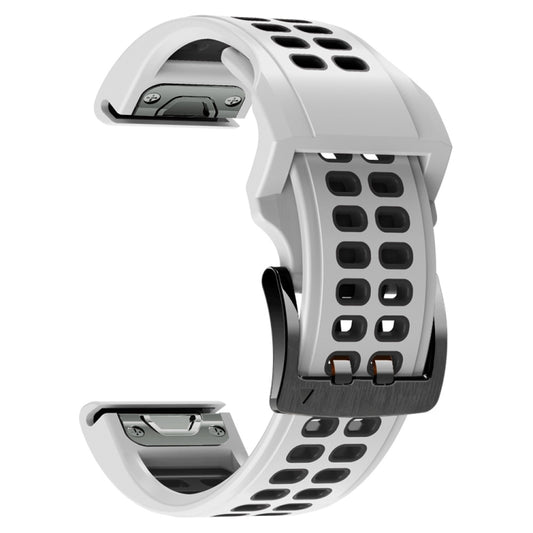 Dual Row Holes Two-color Silicone Watchband, 22mm, 26mm
