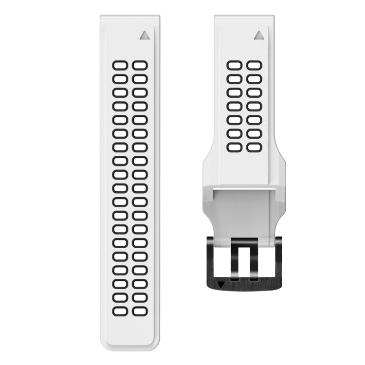 Dual Row Holes Two-color Silicone Watchband, 22mm, 26mm