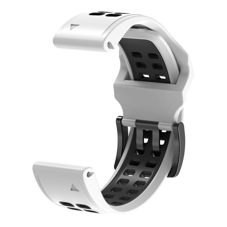 Dual Row Holes Two-color Silicone Watchband, 22mm, 26mm