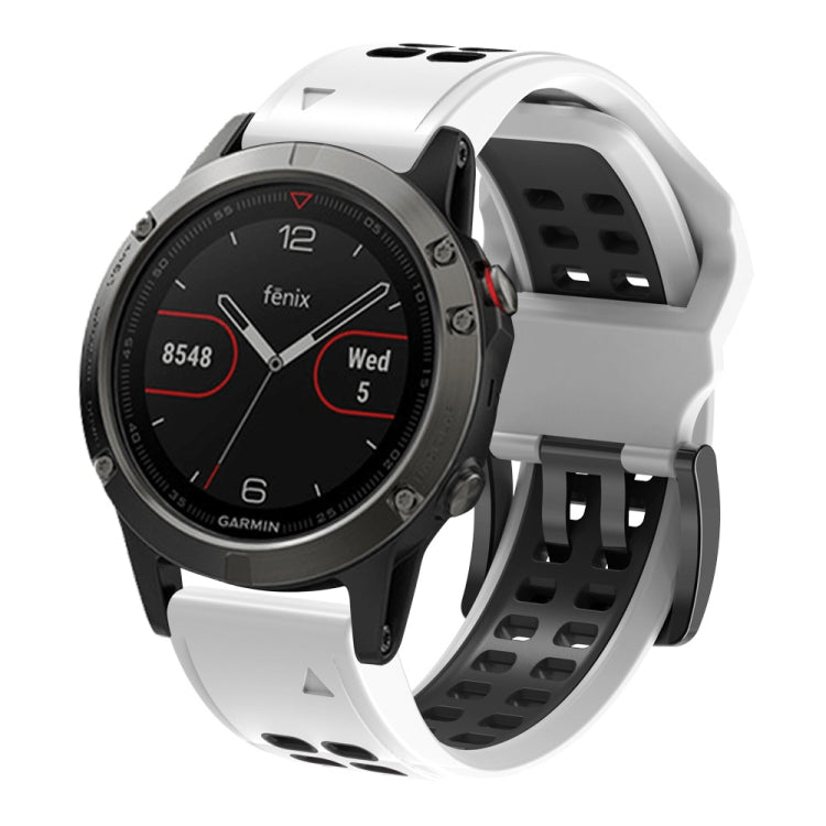 Dual Row Holes Two-color Silicone Watchband, 22mm, 26mm