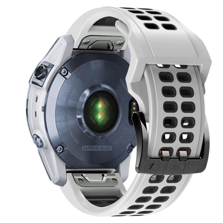 Dual Row Holes Two-color Silicone Watchband, 22mm, 26mm