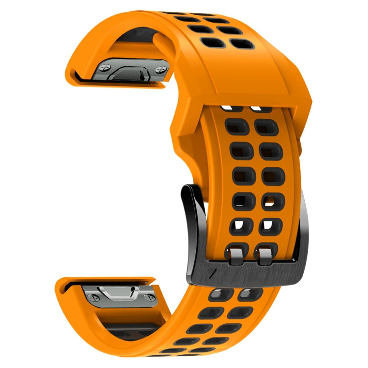 Dual Row Holes Two-color Silicone Watchband, 22mm, 26mm