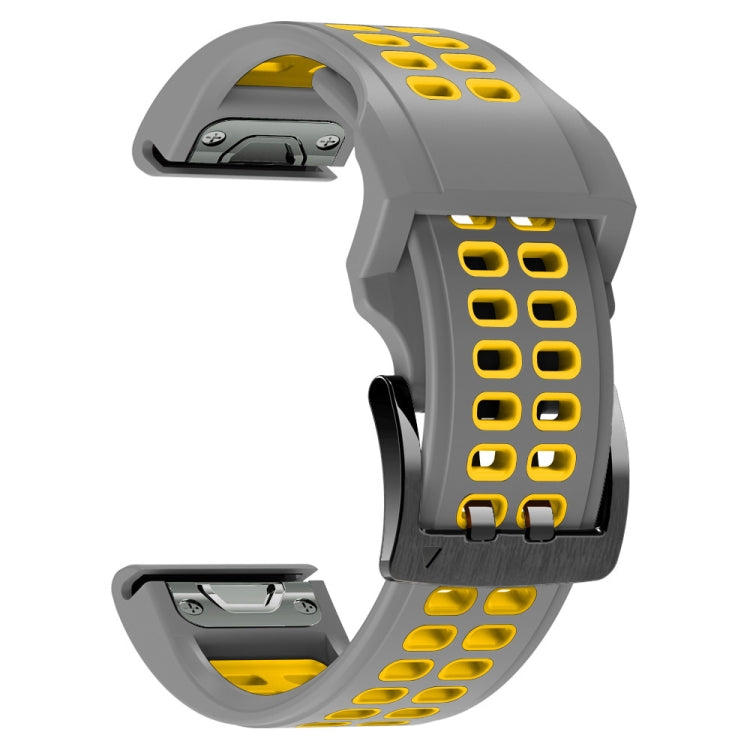 Dual Row Holes Two-color Silicone Watchband, 22mm, 26mm