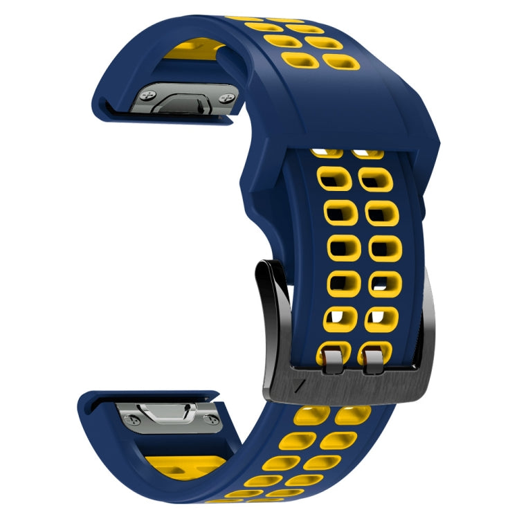 Dual Row Holes Two-color Silicone Watchband, 22mm, 26mm