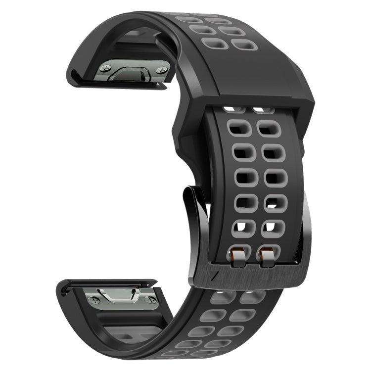 Dual Row Holes Two-color Silicone Watchband, 22mm, 26mm