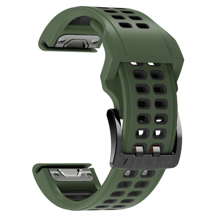 Dual Row Holes Two-color Silicone Watchband, 22mm, 26mm