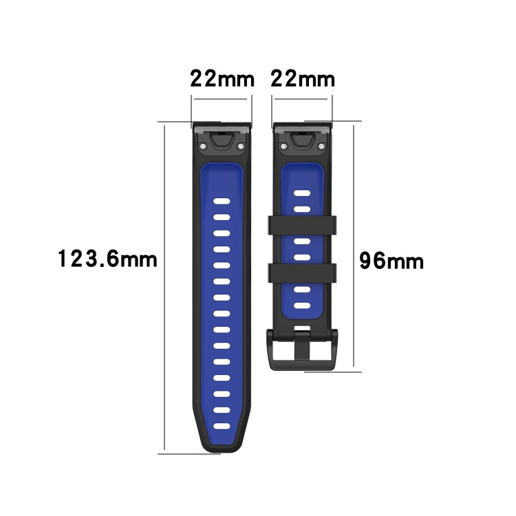 22mm Quick Release Two-color Silicone Strap for Garmin Fenix 7 / EPIX