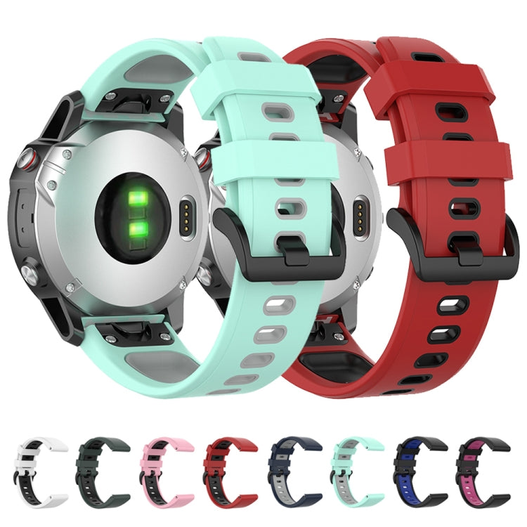 22mm Quick Release Two-color Silicone Strap for Garmin Fenix 7 / EPIX
