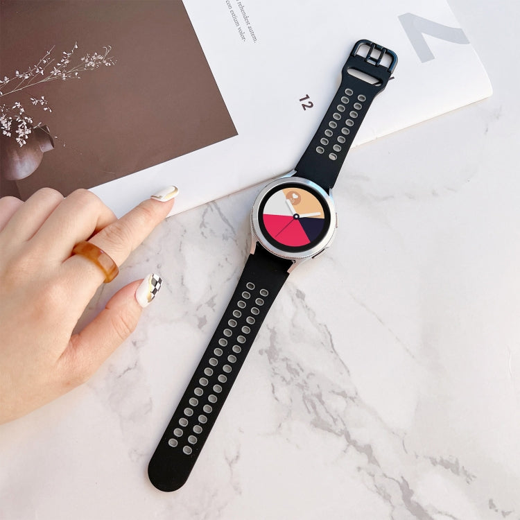 Double Buckles Two-color Silicone Watchband, For Samsung Galaxy Watch4 40mm, For Samsung Galaxy Watch4 44mm