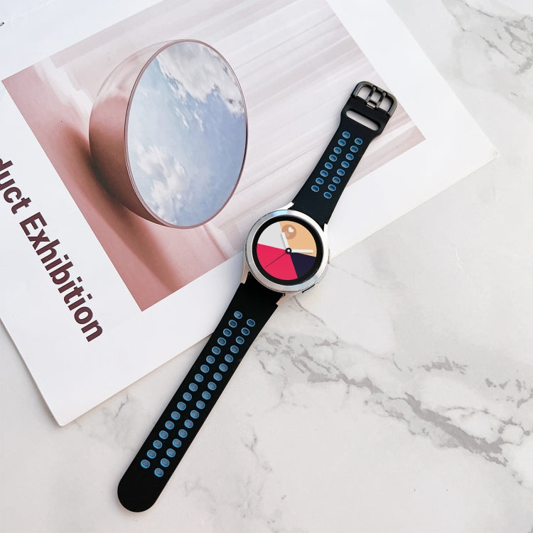 Double Buckles Two-color Silicone Watchband, For Samsung Galaxy Watch4 40mm, For Samsung Galaxy Watch4 44mm