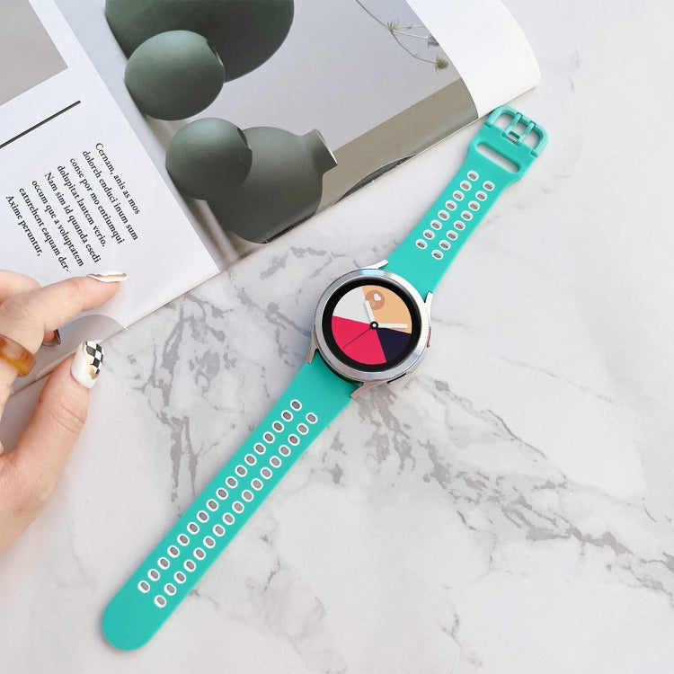 Double Buckles Two-color Silicone Watchband, For Samsung Galaxy Watch4 40mm, For Samsung Galaxy Watch4 44mm