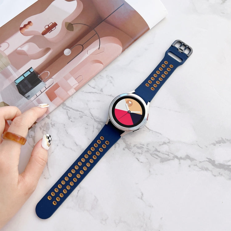 Double Buckles Two-color Silicone Watchband, For Samsung Galaxy Watch4 40mm, For Samsung Galaxy Watch4 44mm