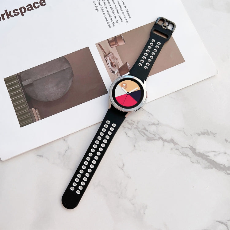 Double Buckles Two-color Silicone Watchband, For Samsung Galaxy Watch4 40mm, For Samsung Galaxy Watch4 44mm