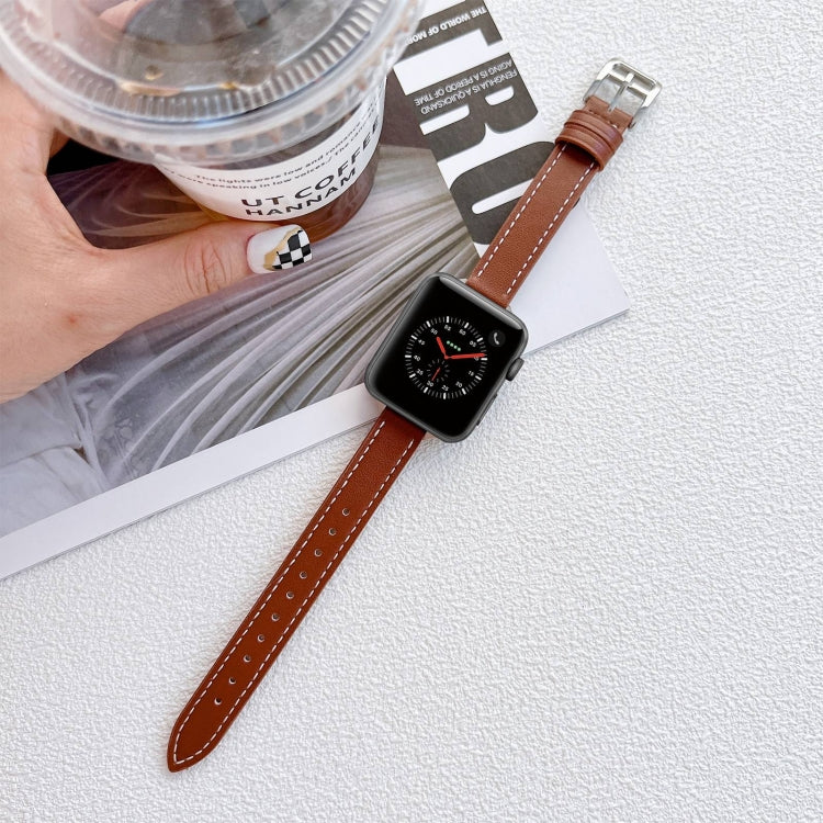 Leather Watchband For Apple Watch Series, 7 41mm / 6&SE&5&4 40mm / 3&2&1 38mm, 7 45mm / 6&SE&5&4 44mm / 3&2&1 42mm