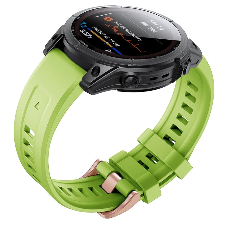 Silicone Rose Gold Buckle Watchband, For Garmin Fenix 7S
