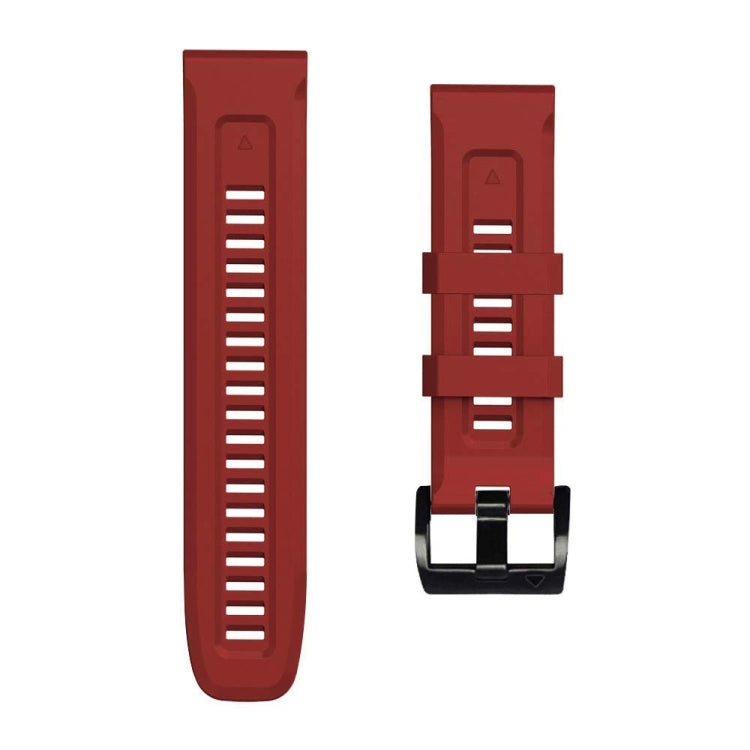 Black Buckle Silicone Watchband, For Garmin Fenix 7 / 6 Pro / 5 Plus 22mm, For Garmin Fenix 7X / 6X / 5X 26mm